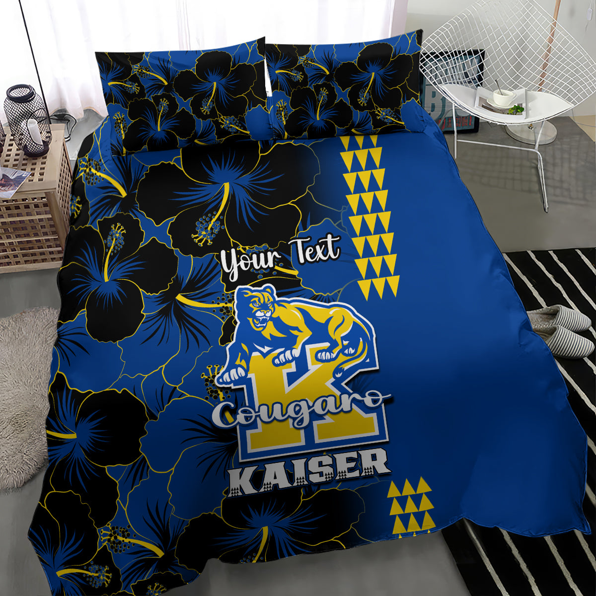 Personalised Hawaii Kaiser High School Bedding Set Kakau Mix Hibiscus Happy 52nd Anniversary - Wonder Print Shop