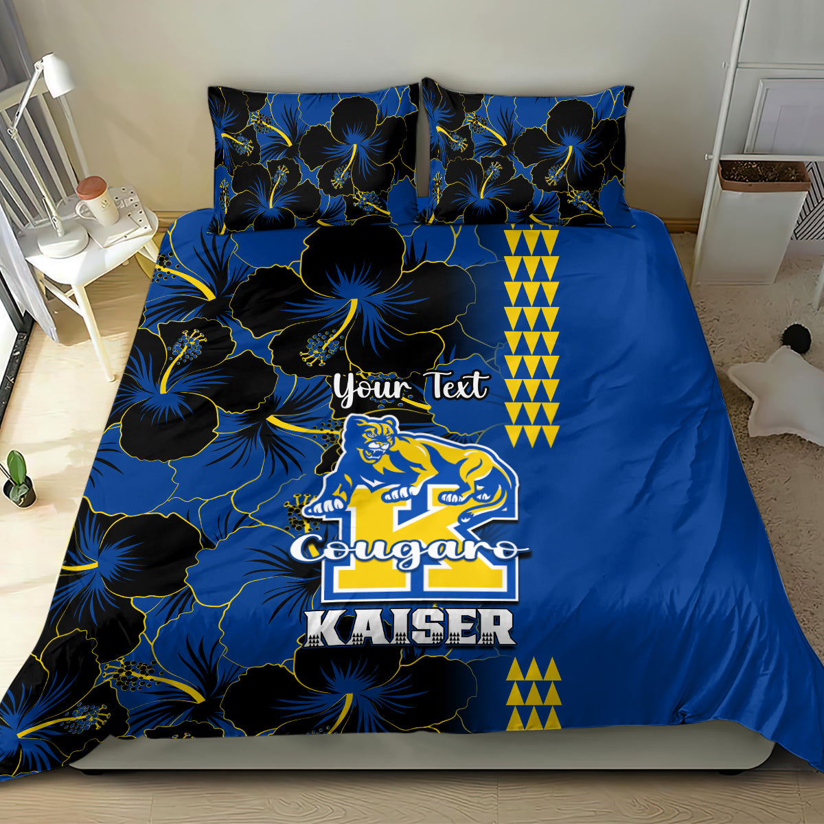 Personalised Hawaii Kaiser High School Bedding Set Kakau Mix Hibiscus Happy 52nd Anniversary - Wonder Print Shop