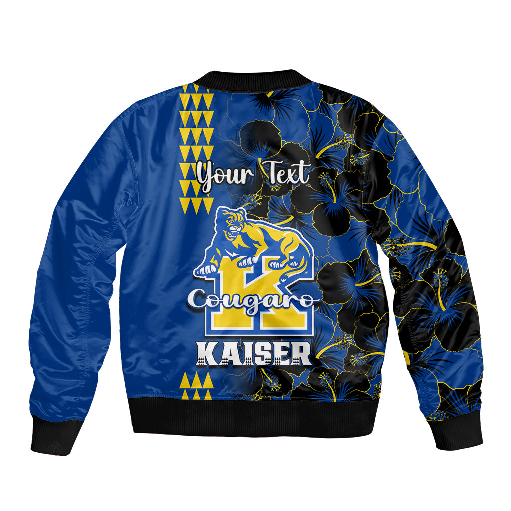 Personalised Hawaii Kaiser High School Bomber Jacket Kakau Mix Hibiscus Happy 52nd Anniversary - Wonder Print Shop