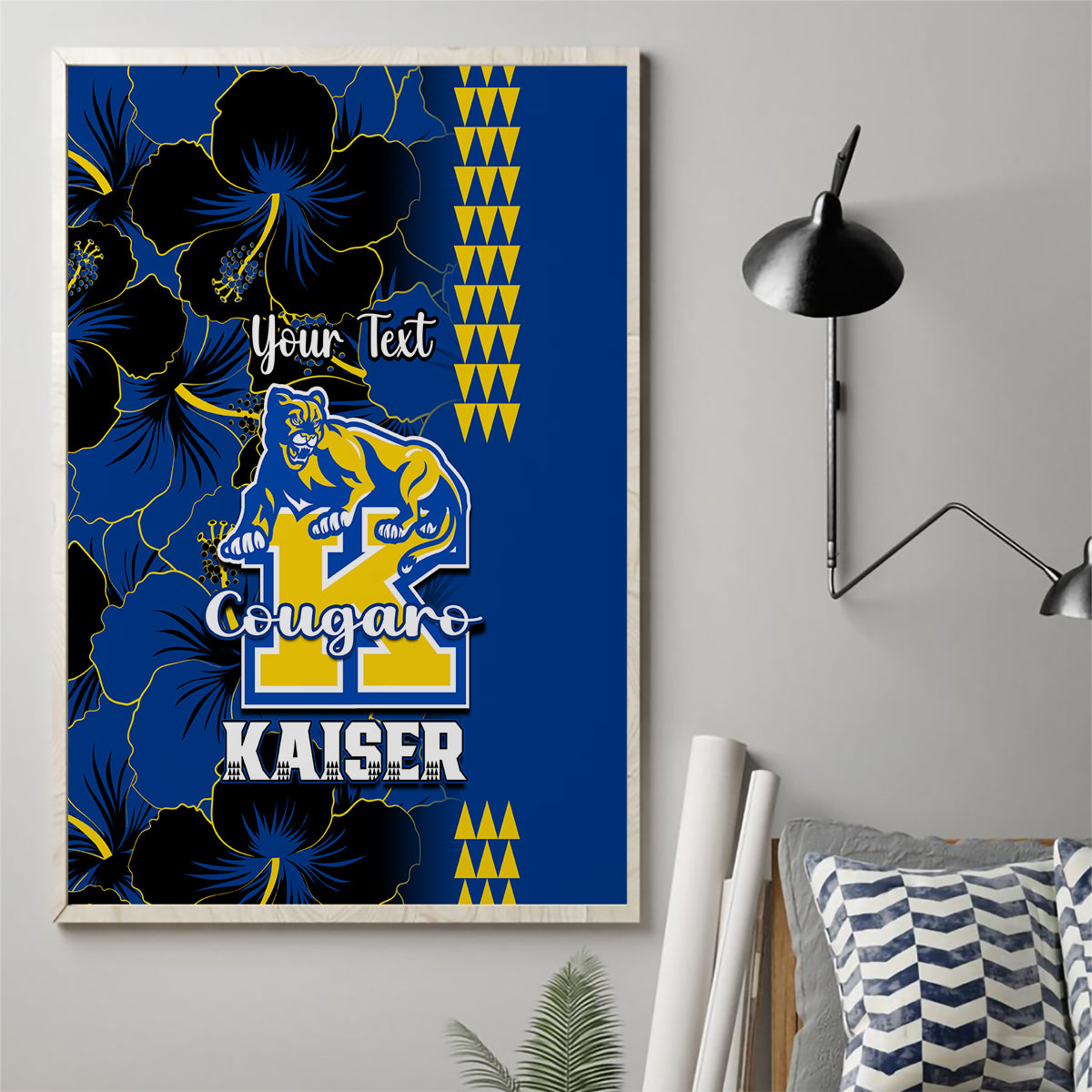 Personalised Hawaii Kaiser High School Canvas Wall Art Kakau Mix Hibiscus Happy 52nd Anniversary - Wonder Print Shop