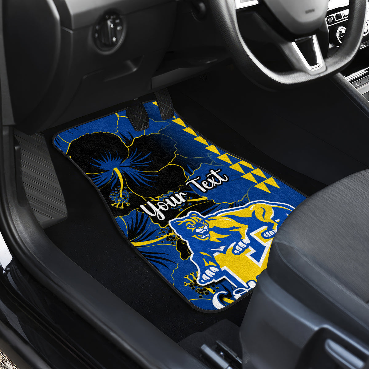 Personalised Hawaii Kaiser High School Car Mats Kakau Mix Hibiscus Happy 52nd Anniversary - Wonder Print Shop