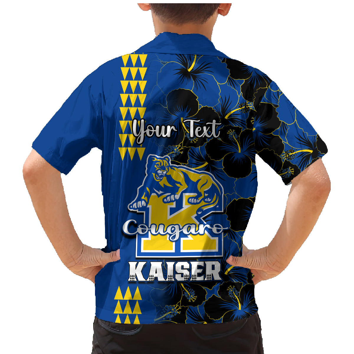 Personalised Hawaii Kaiser High School Family Matching Mermaid Dress and Hawaiian Shirt Kakau Mix Hibiscus Happy 52nd Anniversary - Wonder Print Shop