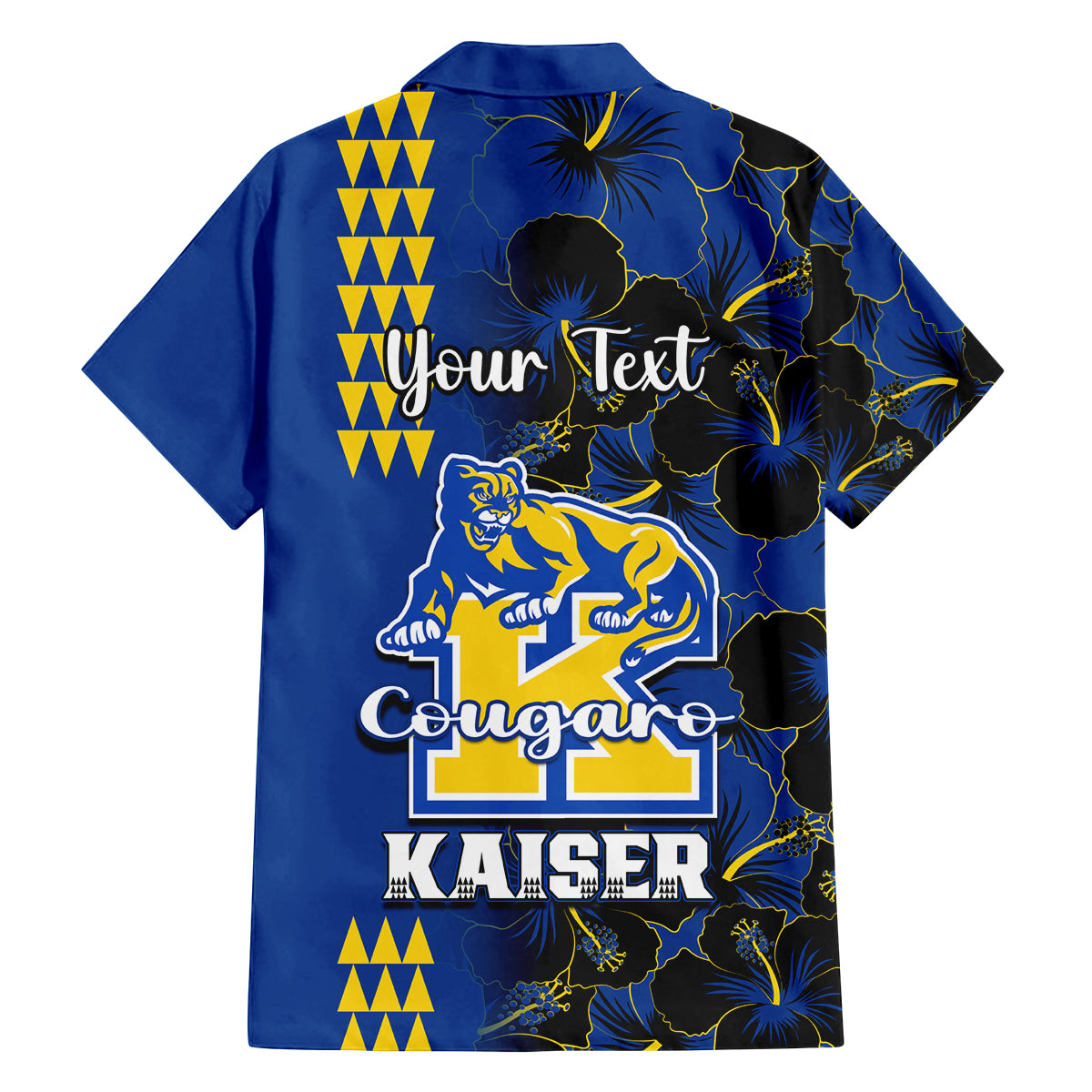 Personalised Hawaii Kaiser High School Family Matching Off Shoulder Long Sleeve Dress and Hawaiian Shirt Kakau Mix Hibiscus Happy 52nd Anniversary - Wonder Print Shop