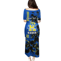 Personalised Hawaii Kaiser High School Family Matching Puletasi Dress and Hawaiian Shirt Kakau Mix Hibiscus Happy 52nd Anniversary - Wonder Print Shop