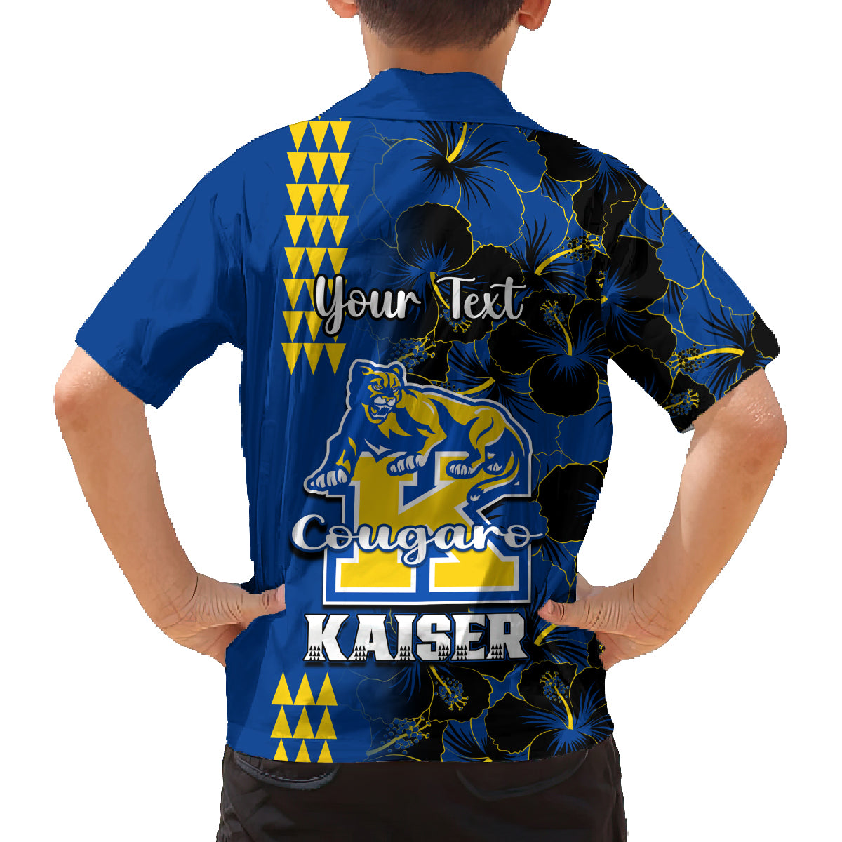 Personalised Hawaii Kaiser High School Family Matching Summer Maxi Dress and Hawaiian Shirt Kakau Mix Hibiscus Happy 52nd Anniversary - Wonder Print Shop