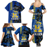 Personalised Hawaii Kaiser High School Family Matching Summer Maxi Dress and Hawaiian Shirt Kakau Mix Hibiscus Happy 52nd Anniversary - Wonder Print Shop