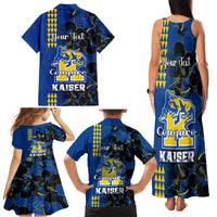 Personalised Hawaii Kaiser High School Family Matching Tank Maxi Dress and Hawaiian Shirt Kakau Mix Hibiscus Happy 52nd Anniversary - Wonder Print Shop