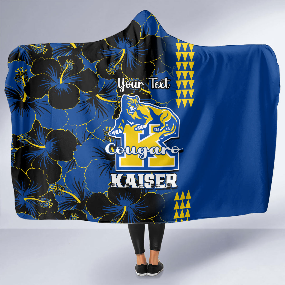 personalised-hawaii-kaiser-high-school-hooded-blanket-kakau-mix-hibiscus-happy-52nd-anniversary