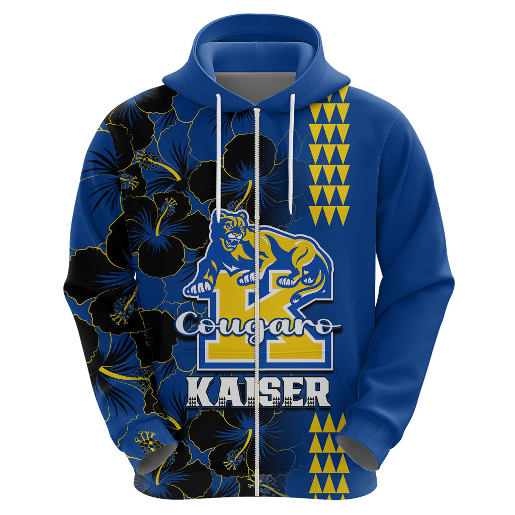 Personalised Hawaii Kaiser High School Hoodie Kakau Mix Hibiscus Happy 52nd Anniversary - Wonder Print Shop