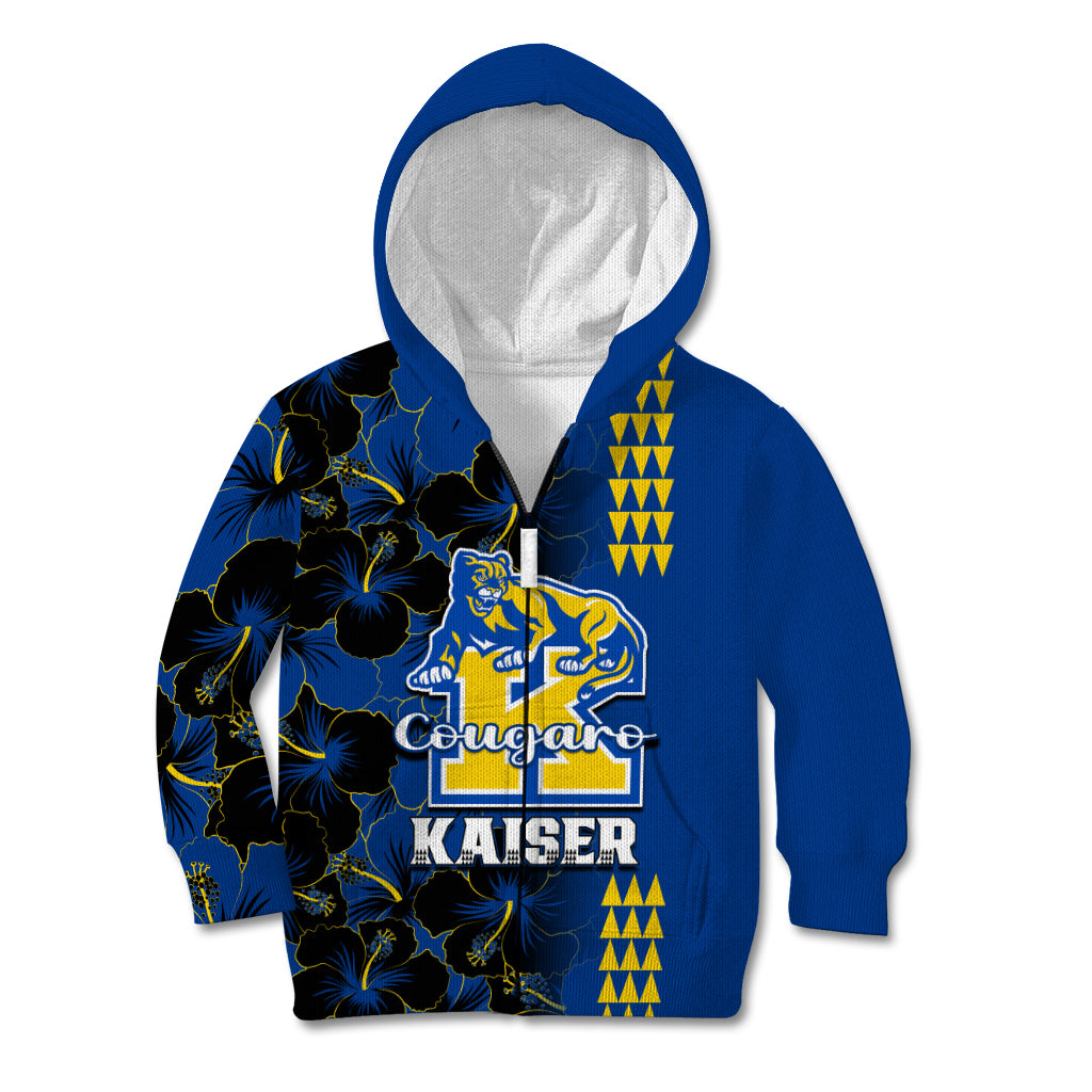 Personalised Hawaii Kaiser High School Kid Hoodie Kakau Mix Hibiscus Happy 52nd Anniversary - Wonder Print Shop