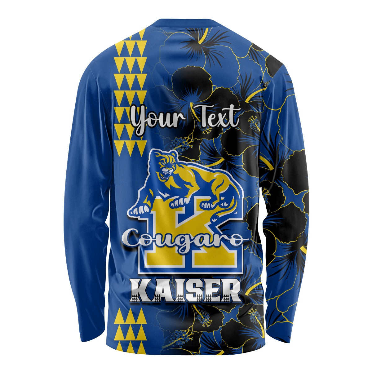 Personalised Hawaii Kaiser High School Long Sleeve Shirt Kakau Mix Hibiscus Happy 52nd Anniversary - Wonder Print Shop
