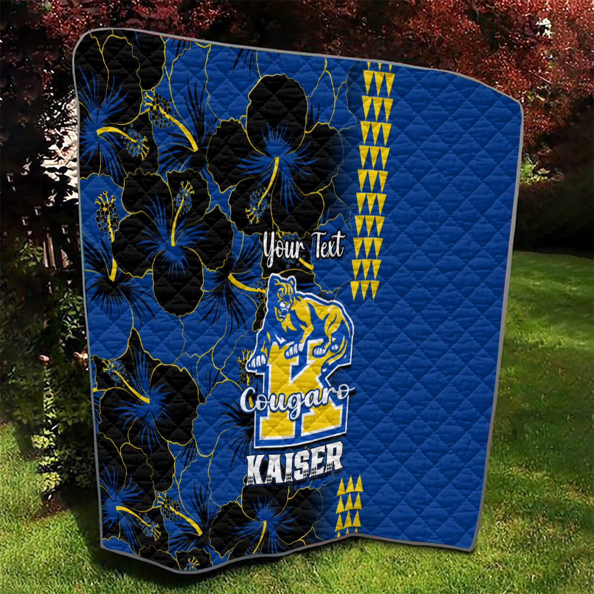 Personalised Hawaii Kaiser High School Quilt Kakau Mix Hibiscus Happy 52nd Anniversary - Wonder Print Shop