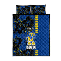 Personalised Hawaii Kaiser High School Quilt Bed Set Kakau Mix Hibiscus Happy 52nd Anniversary - Wonder Print Shop