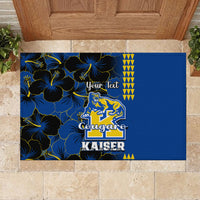 Personalised Hawaii Kaiser High School Rubber Doormat Kakau Mix Hibiscus Happy 52nd Anniversary - Wonder Print Shop