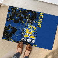 Personalised Hawaii Kaiser High School Rubber Doormat Kakau Mix Hibiscus Happy 52nd Anniversary - Wonder Print Shop