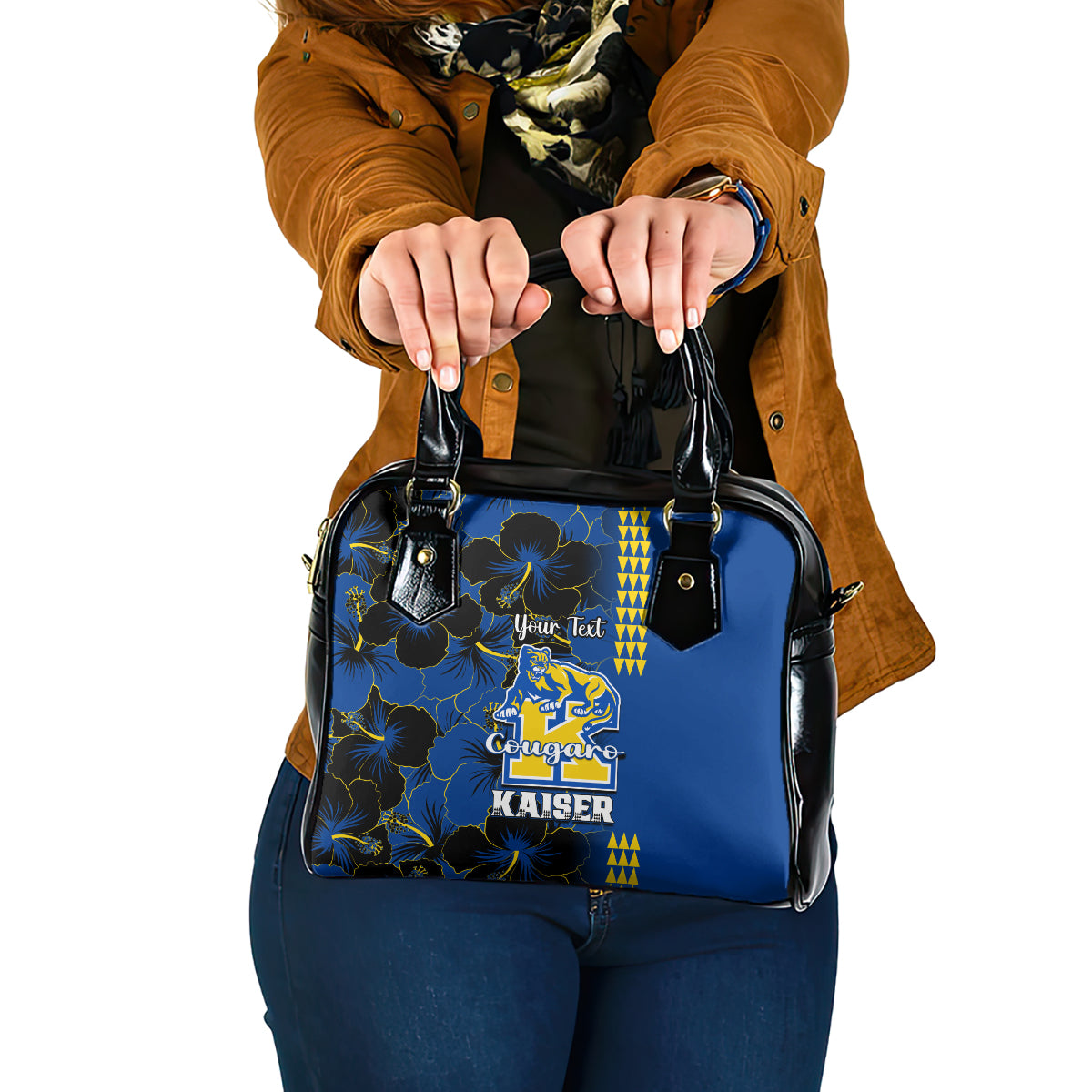 personalised-hawaii-kaiser-high-school-shoulder-handbag-kakau-mix-hibiscus-happy-52nd-anniversary