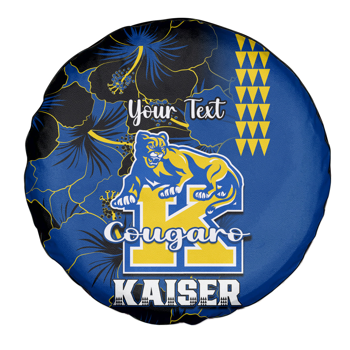 Personalised Hawaii Kaiser High School Spare Tire Cover Kakau Mix Hibiscus Happy 52nd Anniversary - Wonder Print Shop