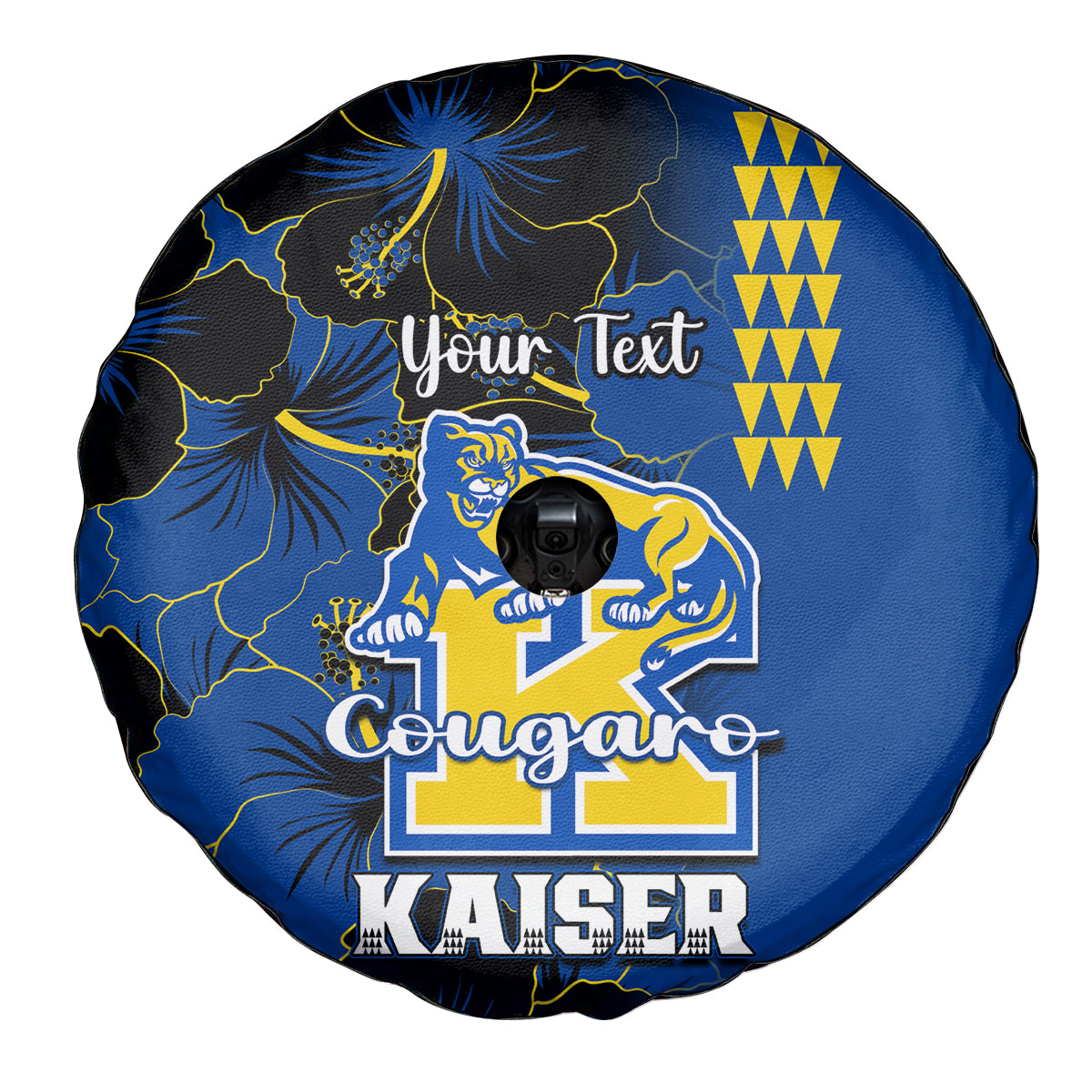 Personalised Hawaii Kaiser High School Spare Tire Cover Kakau Mix Hibiscus Happy 52nd Anniversary - Wonder Print Shop