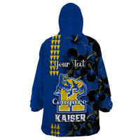 Personalised Hawaii Kaiser High School Wearable Blanket Hoodie Kakau Mix Hibiscus Happy 52nd Anniversary - Wonder Print Shop