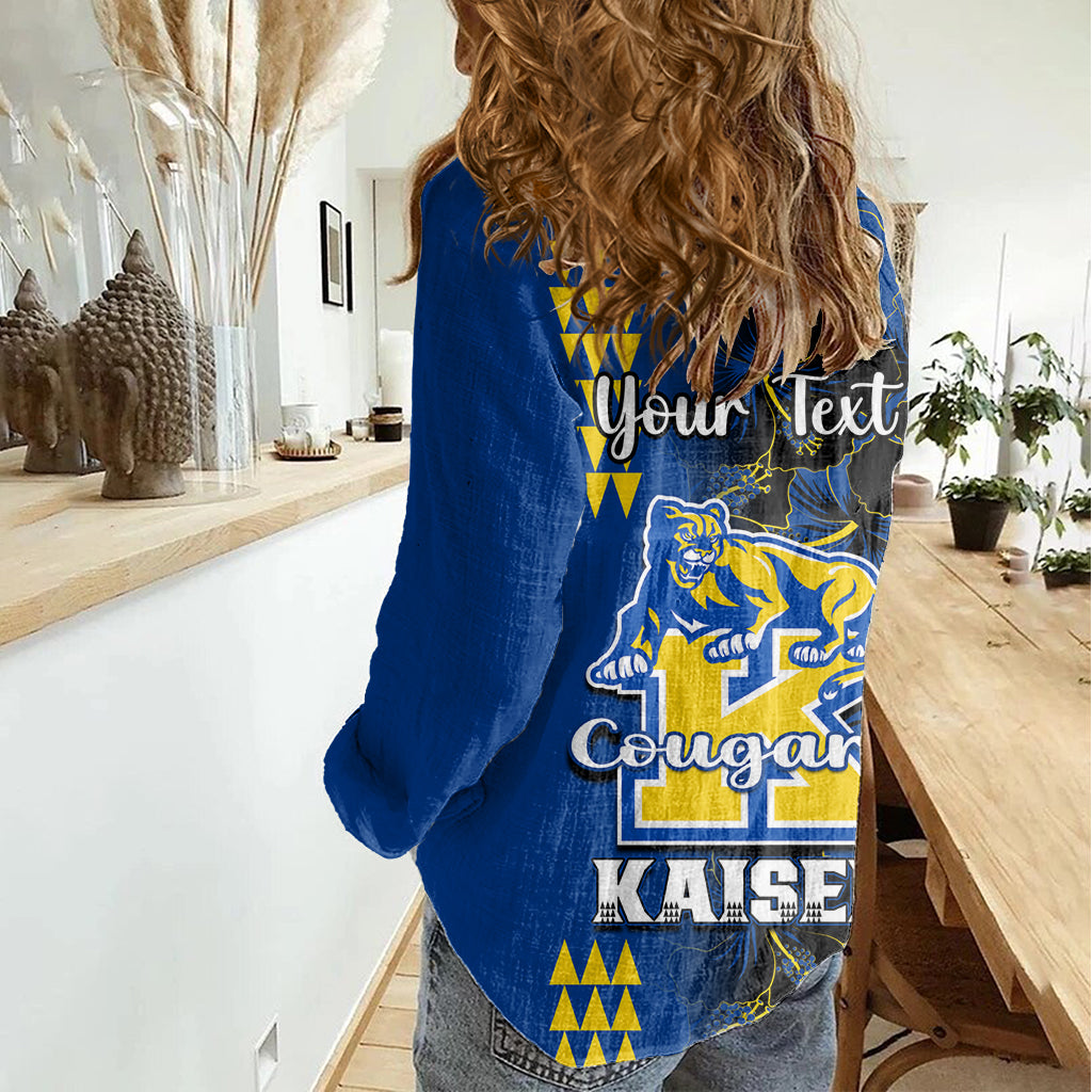 Personalised Hawaii Kaiser High School Women Casual Shirt Kakau Mix Hibiscus Happy 52nd Anniversary - Wonder Print Shop