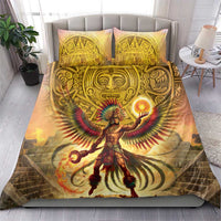 Mexico Panquetzaliztli Bedding Set Huitzilopochtli - Aztec God of Sun and War - Wonder Print Shop