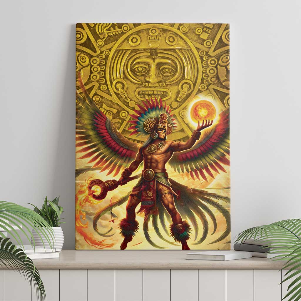 Mexico Panquetzaliztli Canvas Wall Art Huitzilopochtli - Aztec God of Sun and War - Wonder Print Shop