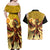 Mexico Panquetzaliztli Couples Matching Off Shoulder Maxi Dress and Hawaiian Shirt Huitzilopochtli - Aztec God of Sun and War - Wonder Print Shop