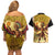 Mexico Panquetzaliztli Couples Matching Off Shoulder Short Dress and Hawaiian Shirt Huitzilopochtli - Aztec God of Sun and War - Wonder Print Shop