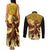 Mexico Panquetzaliztli Couples Matching Tank Maxi Dress and Long Sleeve Button Shirt Huitzilopochtli - Aztec God of Sun and War - Wonder Print Shop