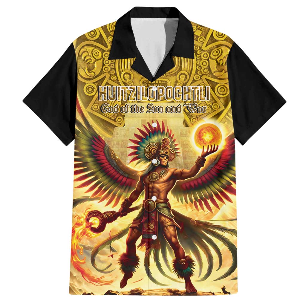Mexico Panquetzaliztli Family Matching Puletasi and Hawaiian Shirt Huitzilopochtli - Aztec God of Sun and War - Wonder Print Shop