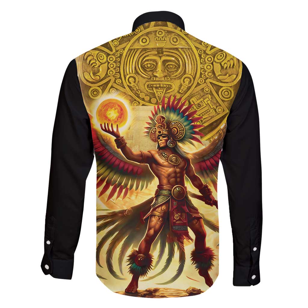 Mexico Panquetzaliztli Family Matching Puletasi and Hawaiian Shirt Huitzilopochtli - Aztec God of Sun and War - Wonder Print Shop
