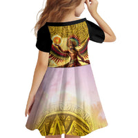 Mexico Panquetzaliztli Family Matching Summer Maxi Dress and Hawaiian Shirt Huitzilopochtli - Aztec God of Sun and War - Wonder Print Shop