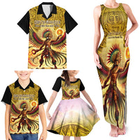 Mexico Panquetzaliztli Family Matching Tank Maxi Dress and Hawaiian Shirt Huitzilopochtli - Aztec God of Sun and War - Wonder Print Shop