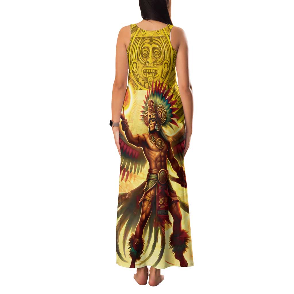 Mexico Panquetzaliztli Family Matching Tank Maxi Dress and Hawaiian Shirt Huitzilopochtli - Aztec God of Sun and War - Wonder Print Shop