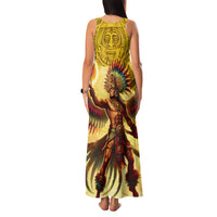Mexico Panquetzaliztli Family Matching Tank Maxi Dress and Hawaiian Shirt Huitzilopochtli - Aztec God of Sun and War - Wonder Print Shop