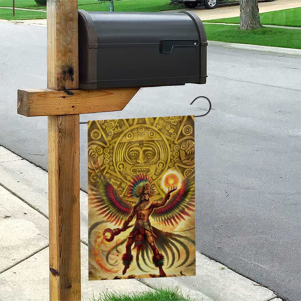 Mexico Panquetzaliztli Garden Flag Huitzilopochtli - Aztec God of Sun and War - Wonder Print Shop