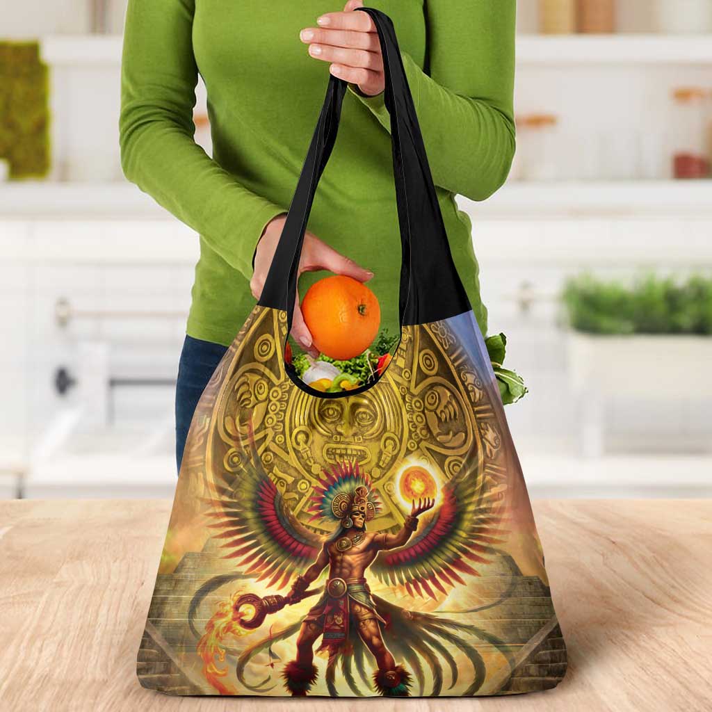 Mexico Panquetzaliztli Grocery Bag Huitzilopochtli - Aztec God of Sun and War