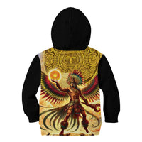 Mexico Panquetzaliztli Kid Hoodie Huitzilopochtli - Aztec God of Sun and War - Wonder Print Shop