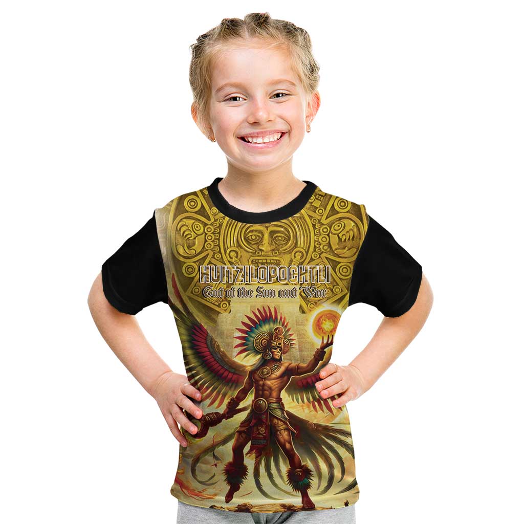 Mexico Panquetzaliztli Kid T Shirt Huitzilopochtli - Aztec God of Sun and War - Wonder Print Shop
