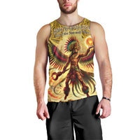 Mexico Panquetzaliztli Men Tank Top Huitzilopochtli - Aztec God of Sun and War - Wonder Print Shop