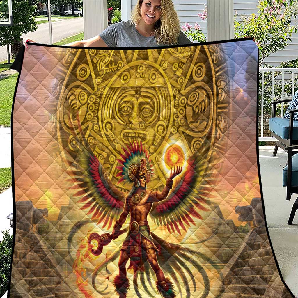 Mexico Panquetzaliztli Quilt Huitzilopochtli - Aztec God of Sun and War - Wonder Print Shop