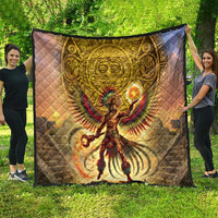 Mexico Panquetzaliztli Quilt Huitzilopochtli - Aztec God of Sun and War - Wonder Print Shop