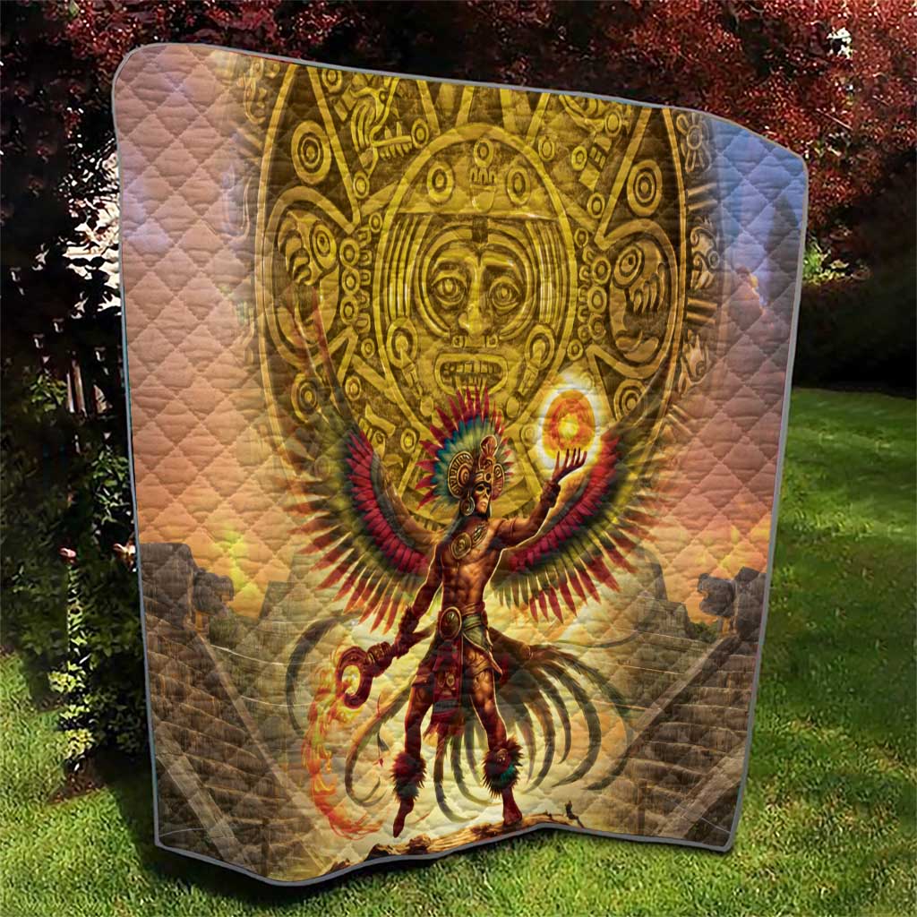 Mexico Panquetzaliztli Quilt Huitzilopochtli - Aztec God of Sun and War - Wonder Print Shop