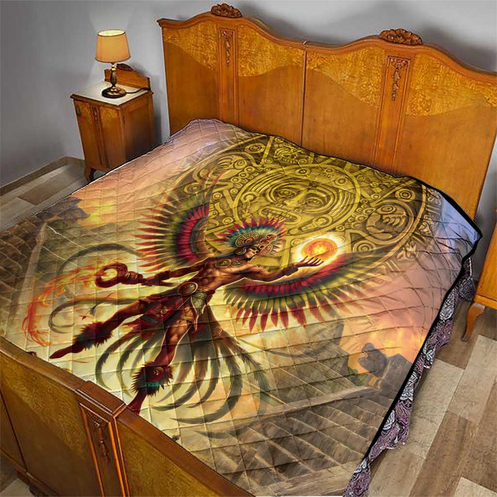 Mexico Panquetzaliztli Quilt Huitzilopochtli - Aztec God of Sun and War - Wonder Print Shop