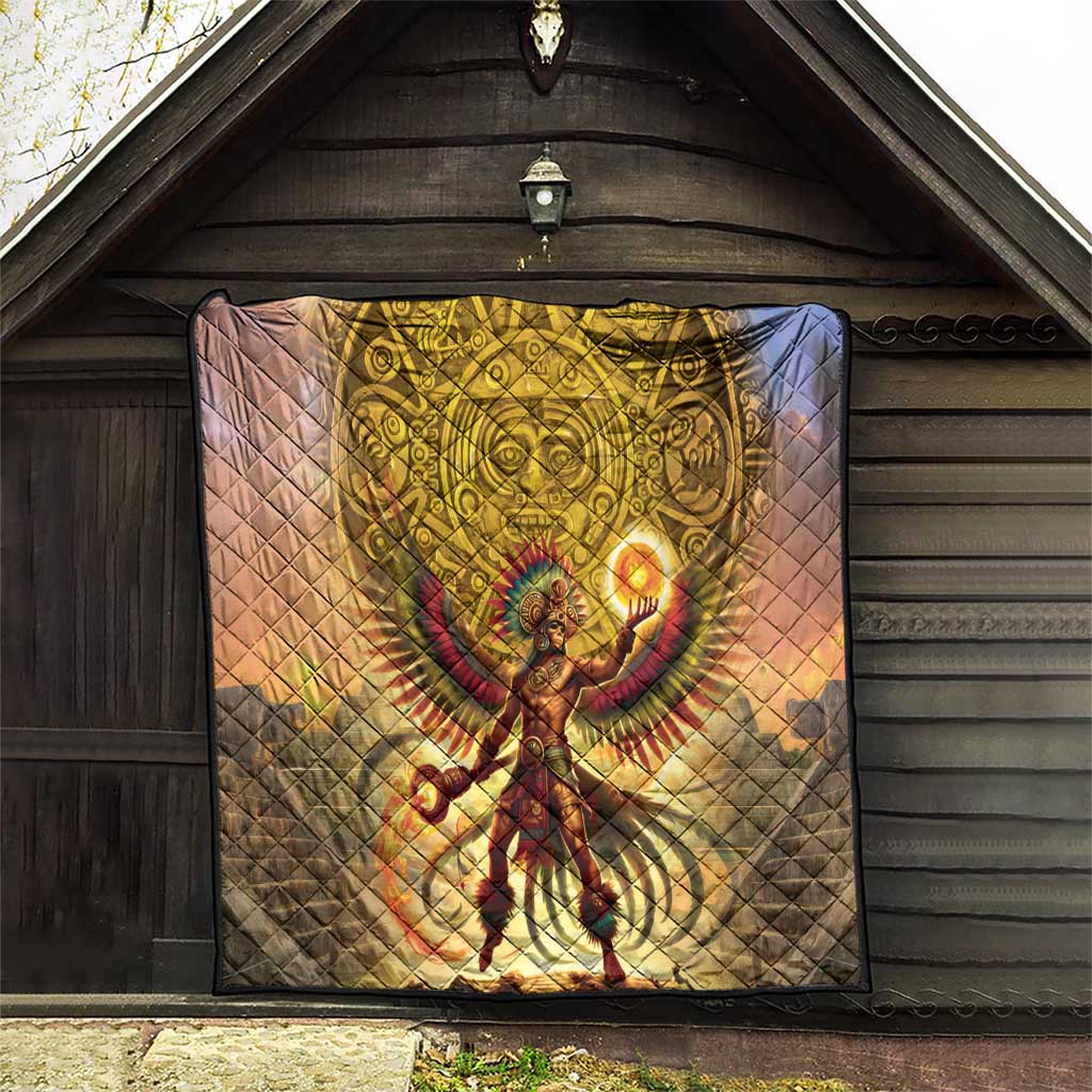 Mexico Panquetzaliztli Quilt Huitzilopochtli - Aztec God of Sun and War - Wonder Print Shop