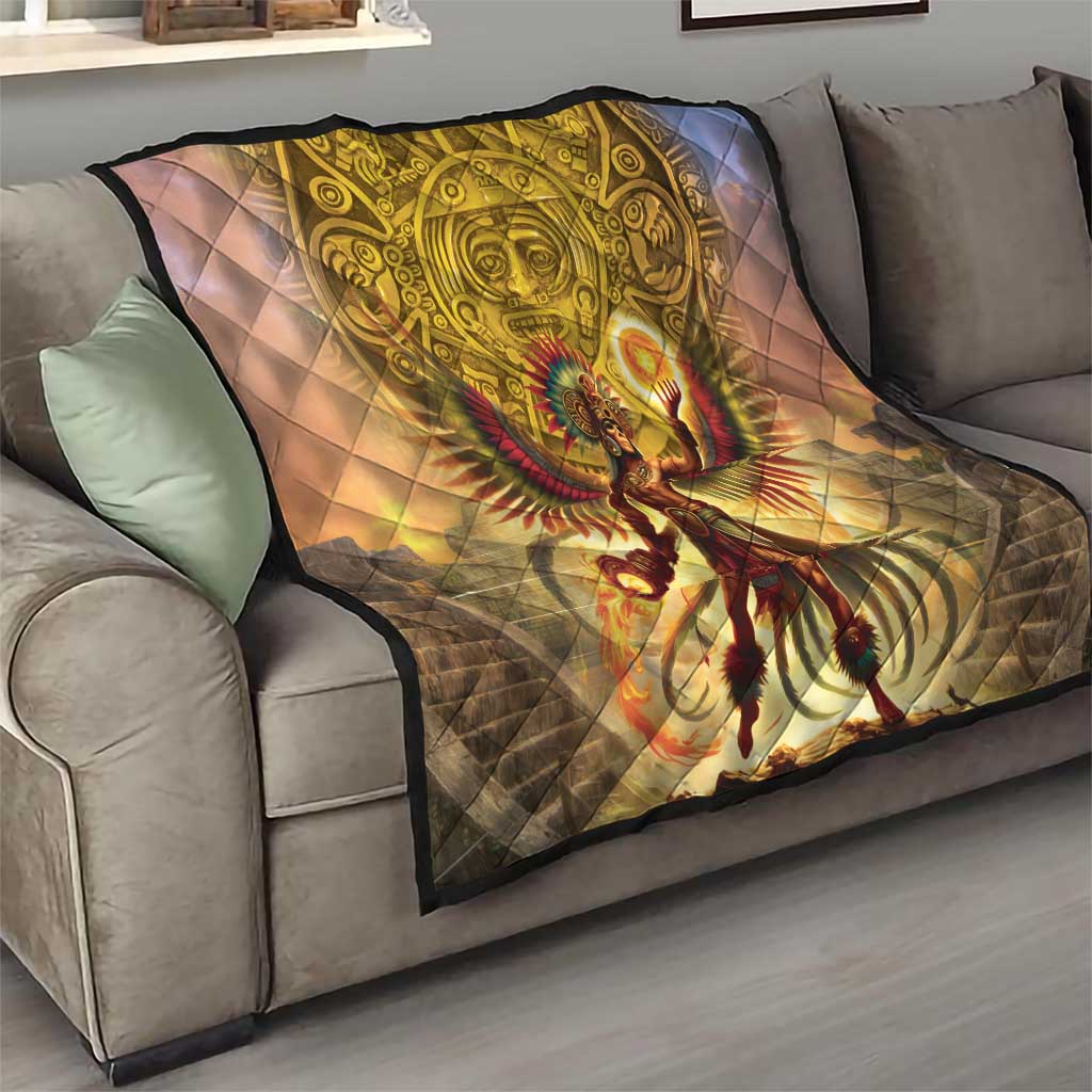 Mexico Panquetzaliztli Quilt Huitzilopochtli - Aztec God of Sun and War - Wonder Print Shop
