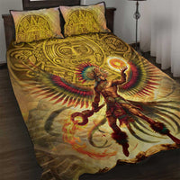 Mexico Panquetzaliztli Quilt Bed Set Huitzilopochtli - Aztec God of Sun and War - Wonder Print Shop