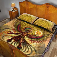 Mexico Panquetzaliztli Quilt Bed Set Huitzilopochtli - Aztec God of Sun and War - Wonder Print Shop