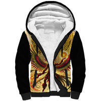 Mexico Panquetzaliztli Sherpa Hoodie Huitzilopochtli - Aztec God of Sun and War - Wonder Print Shop