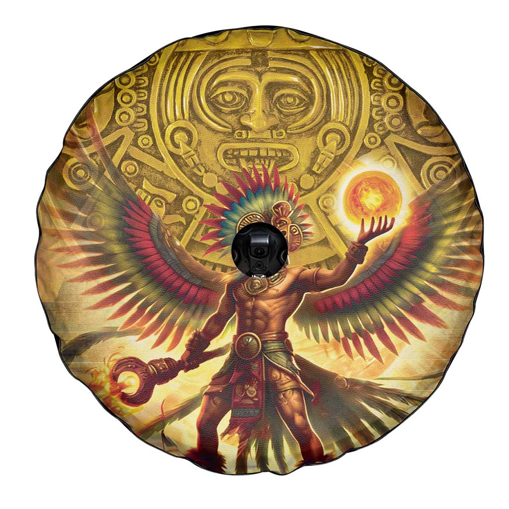 Mexico Panquetzaliztli Spare Tire Cover Huitzilopochtli - Aztec God of Sun and War - Wonder Print Shop